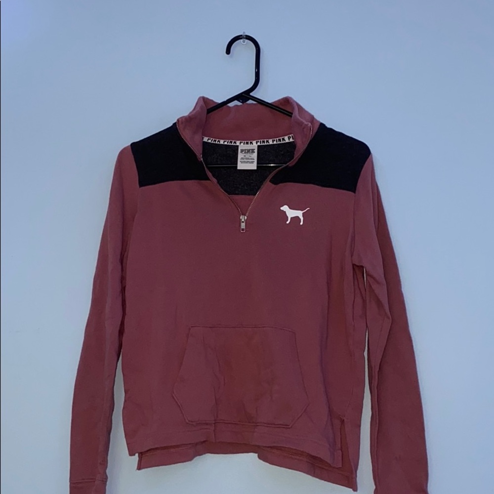 pink quarter zip